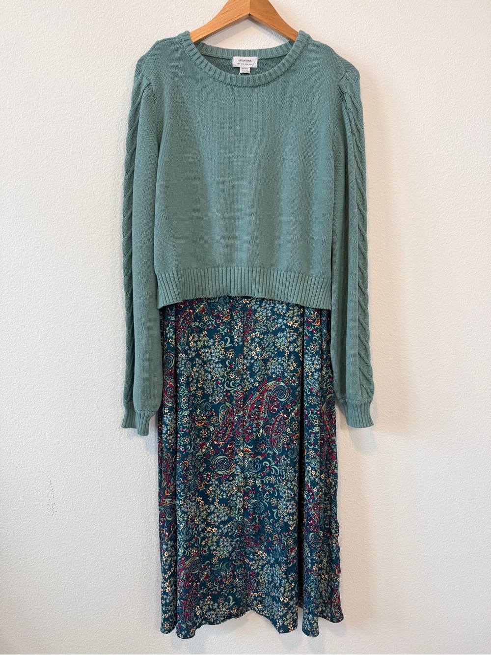 Seraphine Odessa Maternity Nursing Dress NWT US 12 Large Paisley Knit